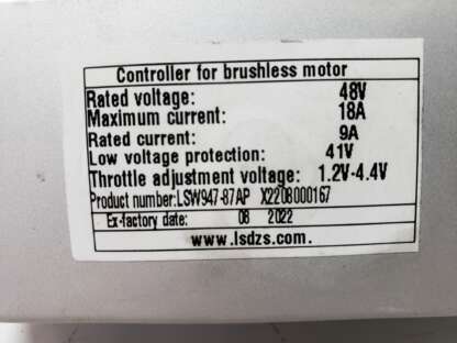 Ebike controller for brushless motor 48v 9A-18A – Image 2