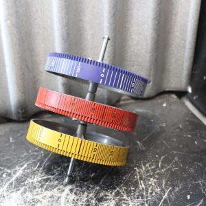 Vintage Aluminum Colored Industrial Scale Wheels 5in Diameter