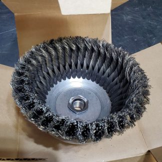Weiler 12356 6 in Single Row Wire Cup Brush .014" Steel Fill 5/8"-11 UNC Nut