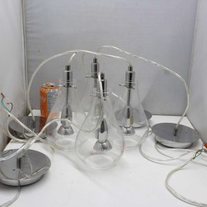 4 luminaires en verre de style bistro