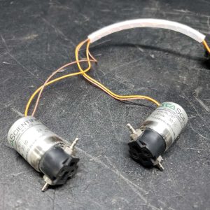 Lot of 2x ASCO Al297 24v 30psi - inline pneumatic valve (pulled from Datascope Maquet CS300)