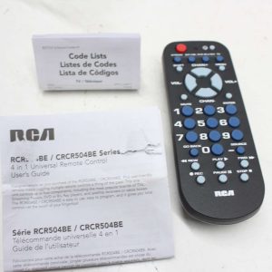 RCA 4 in 1 Universal Remote RCR504BE/CRCR504BE Series W/CODES