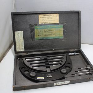 Adjustable Moore And Wright Micrometer  6" - 10" & Wood Box Britain Made