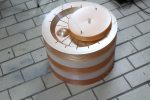 Luminaire plafonnier suspendu- Design mid-century fait en italie 25x43cm - "cone orange"