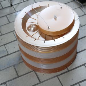 Luminaire plafonnier suspendu- Design mid-century fait en italie 25x43cm - "cone orange"