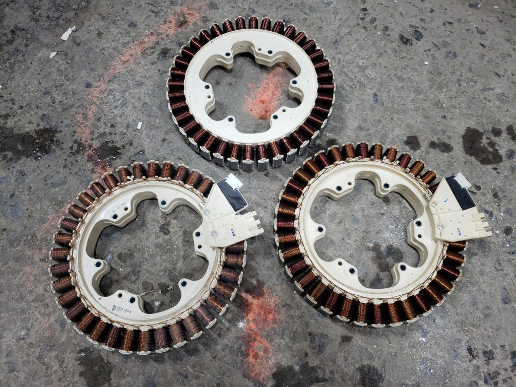 3x stators de moteur électrique de laveuse - bobine - cuivre pour projet