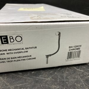 Drain de bain mécanique avec trop-plein fini chromé