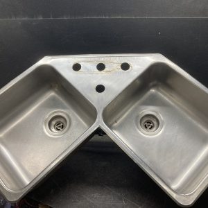 Évier d'angle de cuisine carré à double cuve en acier inoxydable