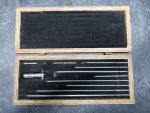Vintage STARRETT Solid Rod Inside Micrometer Set 2-12”with Wood Storage Case