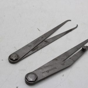 Lot of Vintage the L.S. Starrette Co. Athol Mass 243 Hermaphrodite Firm Joint Caliper + Vintage 4'' Brown & Sharpe No.822 Outside Caliper