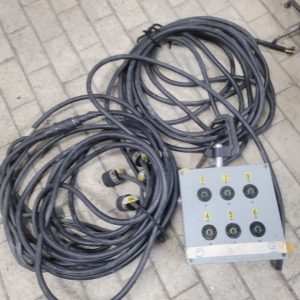 17' Breakout cable 6x twist lock + control box & 15' cable [18 wires] [stage lights, power, cinema]