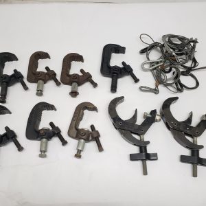 9x clamps pour truss / tube (éclairage, scène, doughty)