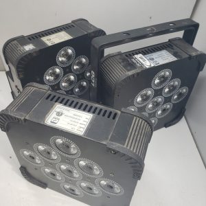 Lot of 3x LCG-WF-5C battery power & wireless DMX par light (not working, for parts or repair)