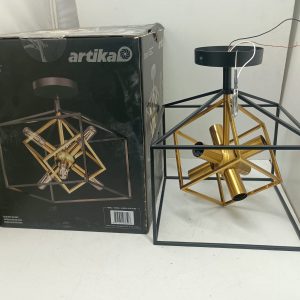 Artika Imperium Lamp with 6 Lights 120V Black Gold Semi Flushmount without bulbs