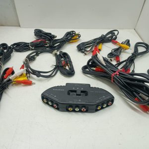 Répartiteur audio vidéo 3 en 1 AV pour DVD, VCD, jeux, avec lot de câbles AV