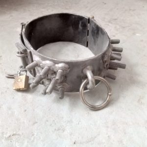 Collier en acier solide + cadenas et clés - Metal BDSM Collar - 5" de large - Lourd