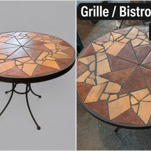 Table de Jardin Mosaïque Extérieure – Table Bistro 32" diam 30 h