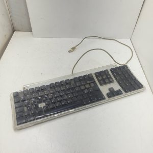 Apple M7803 keyboard - grey and black - functional, missing D key