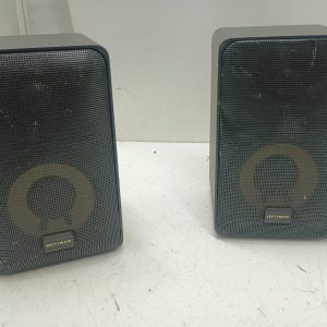 Pair Optimus PRO-X44AV Bookshelf Audio Speakers Metal Cases Black -Tested- Working