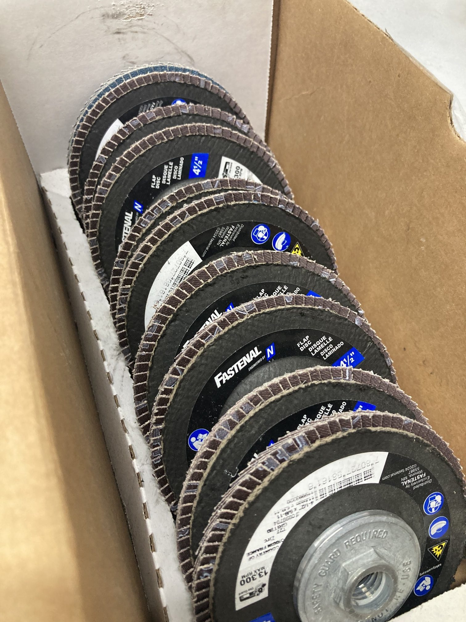 Box of 10 x Flap Disc Fastenal 4-1/2″ x 5/8″-11
