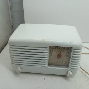 Radio Philco Transitone Âge atomique en bakélite vintage - s'allume mais pas de signal radio, tel quel