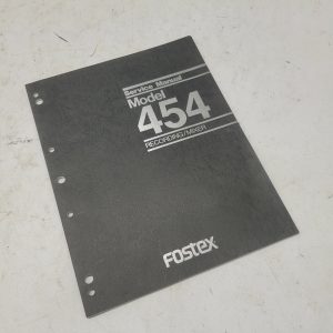Manuel de service FOSTEX - MODÈLE 454