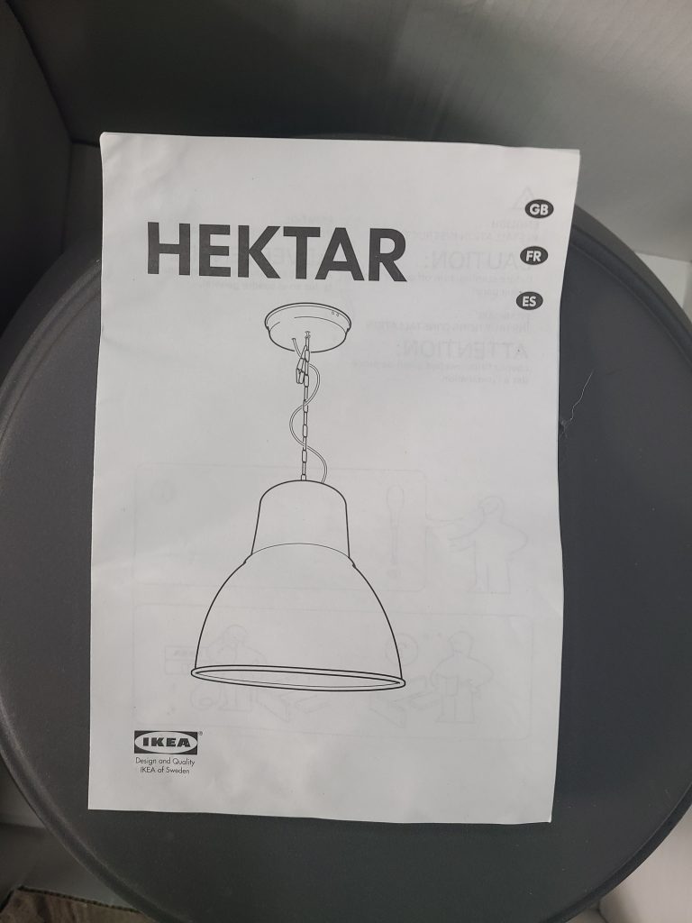 Luminaire HEKTAR IKEA - Boîte ouverte