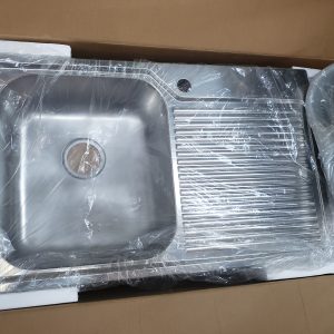 Évier de cuisine en acier inoxydable avec égouttoir gaufré OLIVERI 200-1 - 32-1/2" x 19-1/2" - Tout neuf