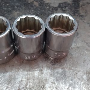 3 x GENIUS Metric 12-point Chrome Socket 27mm - 28mm - 29mm - 3/4" Drive
