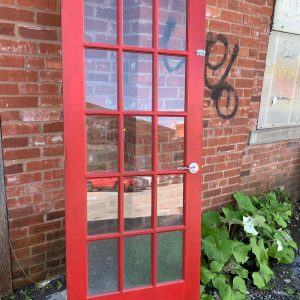 Red wooden door 32'' x 80''