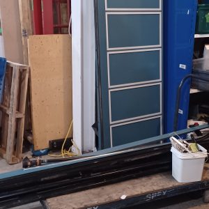 Complete 3-panel garage door 93" x 1-7/8/ x 92-1/2" height (with hardware)