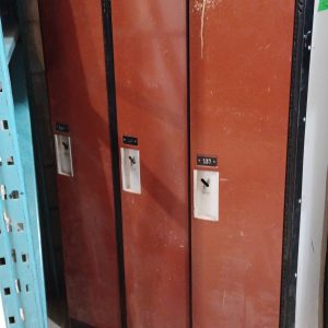 Three-door metal storage lockers 3' x 1' x 5'