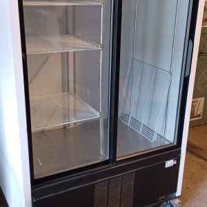 Double sliding glass door commercial display refrigerator 47-1/2" x 31" x  79" - Tested and Working
