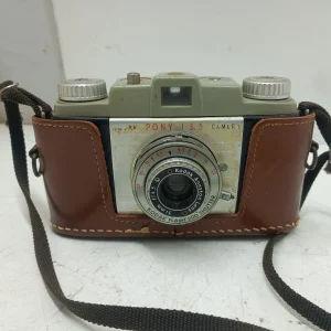 Vintage Kodak Pony 135 Camera with original strap and leather case - Untested
