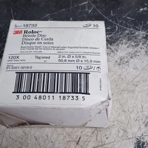 Pack of 10 3M White 2" Inch Roloc Bristle Disc - 120 Grit