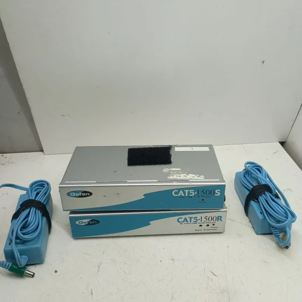 Lot of 2 Gefen CAT5-1500S and AT5-1500r  2 x Video USB Audio Senders with blue original cables