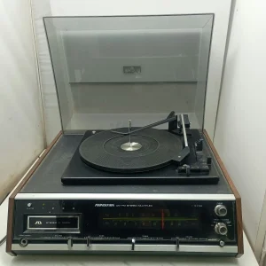 Vintage Sounddesign Turntable with dust cover AM/FM FM Multiplex Stereo Rare! Made in Japan -broken arm, ampli works- as is